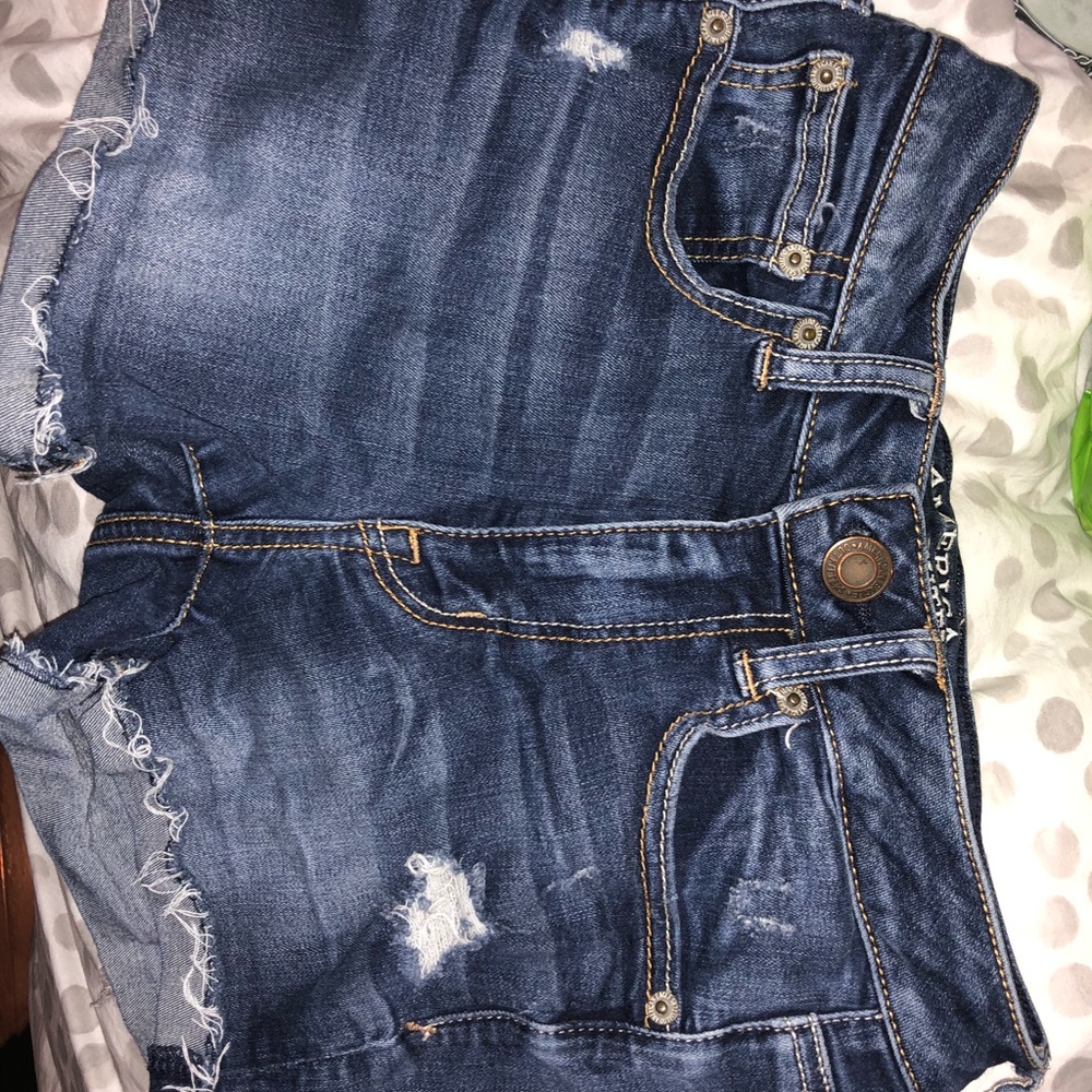 Denim super stretch high rise shorts